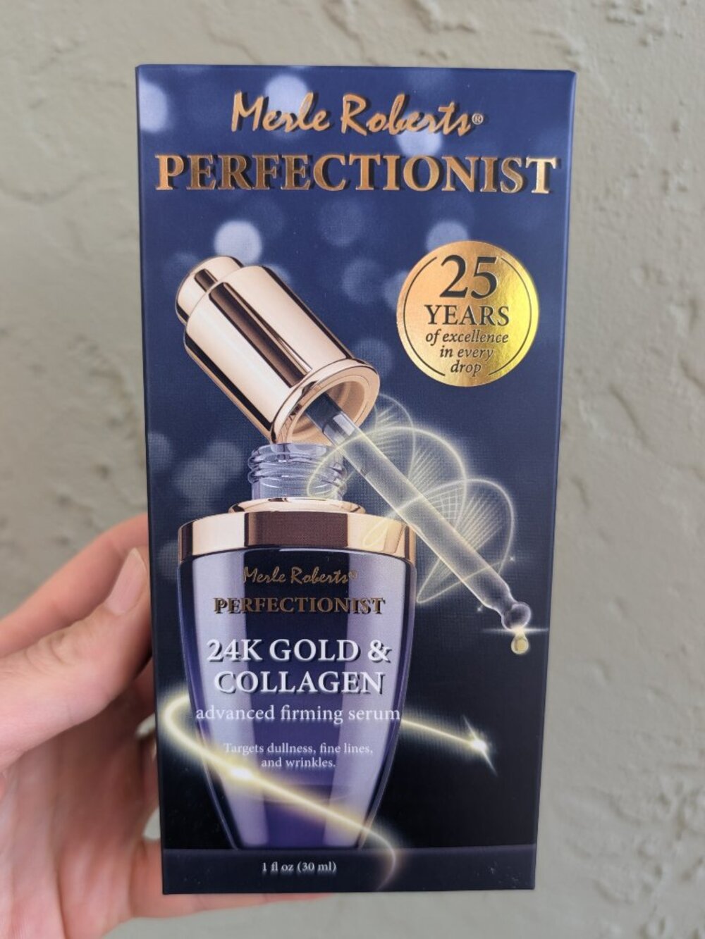 Merle Roberts Perfectionist 24K Gold & Collagen Serum 1 oz NIB Anti Aging